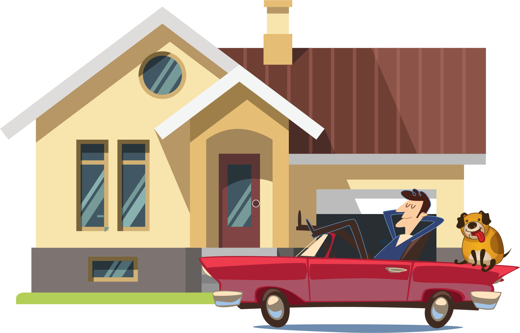 house-man-car-teddy